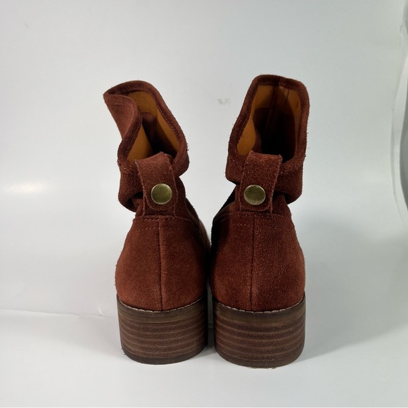 Lucky Brand Lollin Suede Leather Slouch Heeled Bootie Warm Brown 6.5M 6 1/2 - Picture 6 of 6